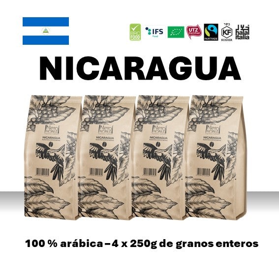 Pack Nicaragua Granos 100% Arábica 4x250g - 1Kg